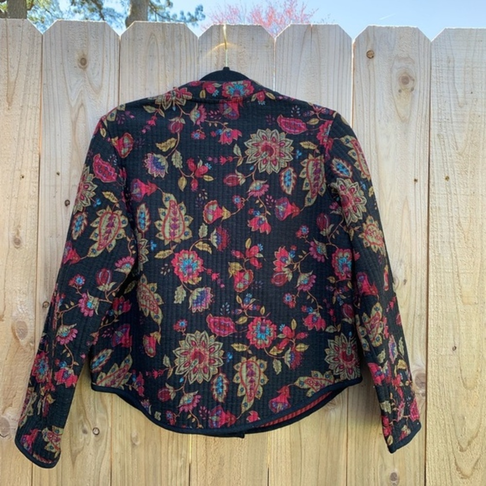 Nomadic Traders Womens Size Small Black Silk Button‎ Jacket Light spring summer - Picture 5 of 6
